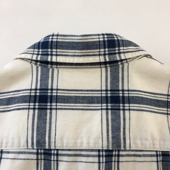 A.P.C. Mens Large 100% Cotton Checked Button Down Collar Shirts Navy Blue/White - Picture 9 of 15